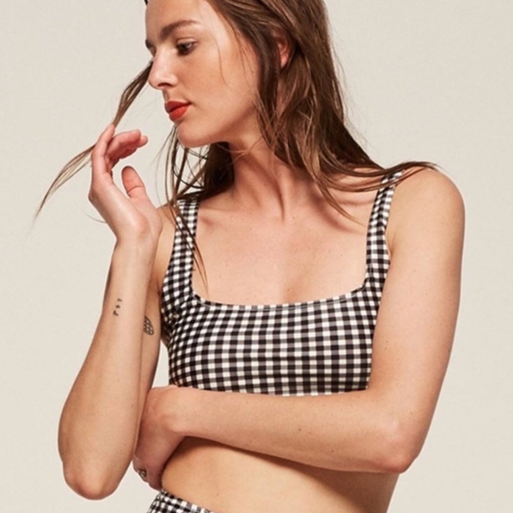 Reformation Gingham Bikini Top